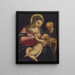 den heliga familjen - Domenico Tintoretto — inramlat konstverk på väggen