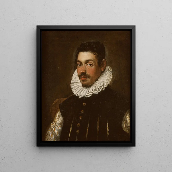 Porträtt av en gentleman - Domenico Tintoretto — inramlat konstverk på väggen