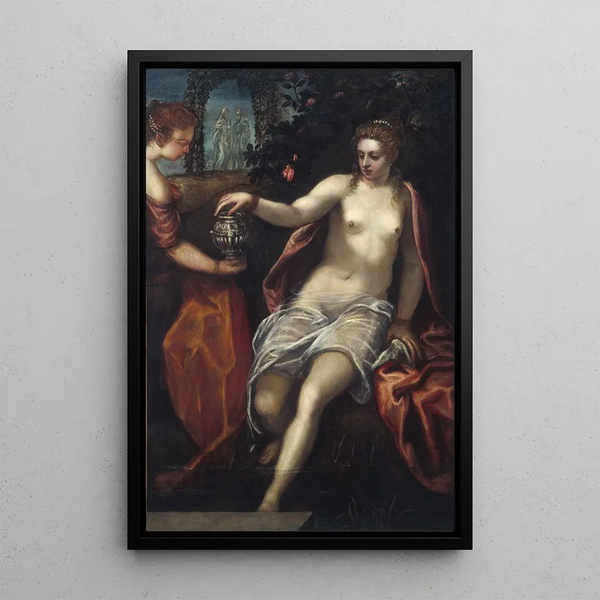 Suzanne - Domenico Tintoretto — inramlat konstverk på väggen