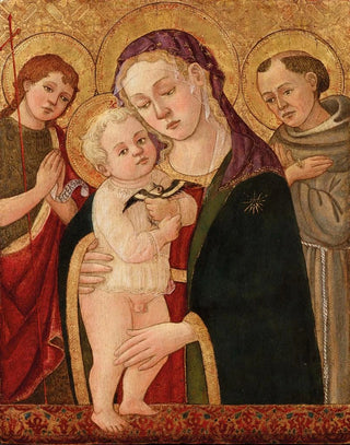 Domenico di Zanobi - Madonna and Child with Saint John the Baptist and Saint Francis.webp