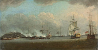 Dominic Serres - The attack on the island of Gore off the coast of Senegal on 29 December 1758 under the command of Commodore The Honourable Augustus Keppel.webp