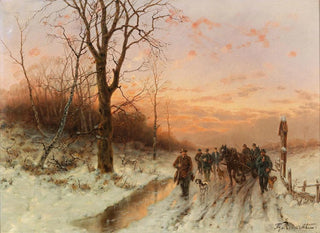 Dsir Thomassin - Returning Home From The Hunt At Sunset.webp