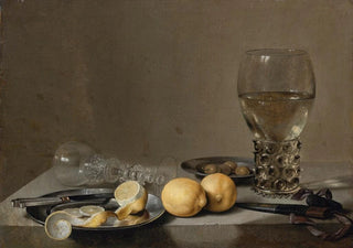 Dutch School - Still Life With A Roemer Lemons Olives And An OverTurned Glass.webp
