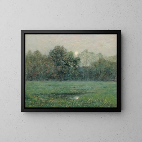 Lever de lune d'été - Dwight William Tryon — inramlat konstverk på väggen