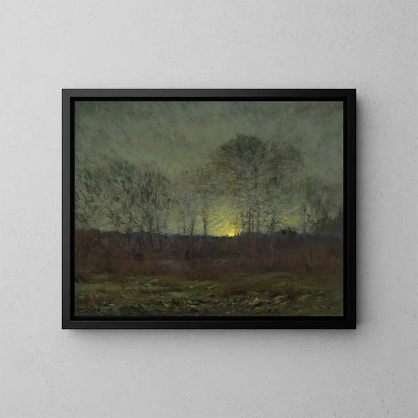 Lever de lune - Dwight William Tryon — inramlat konstverk på väggen