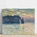 Reproduktion av målningen Étretat solnedgång av Claude Monet