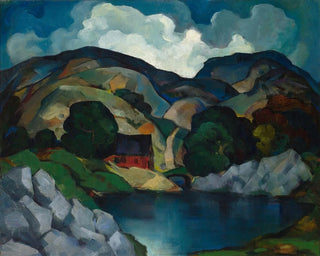 E Oscar Thalinger - River Landscape with House.webp