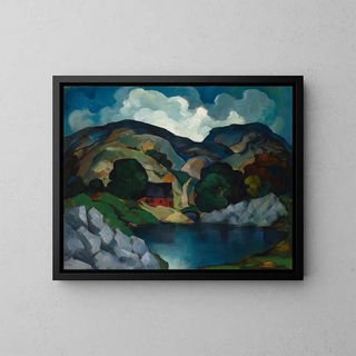 E Oscar Thalinger - River Landscape with House.webp