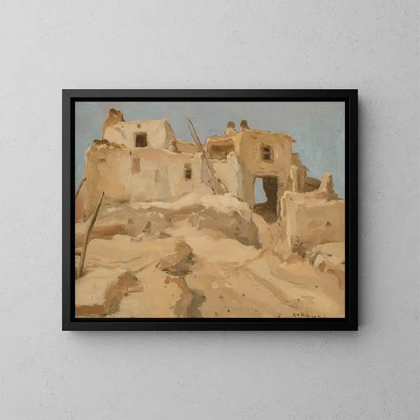 Arcade Hopi, Walpi, Arizona - Eanger Irving Couse — inramlat konstverk på väggen