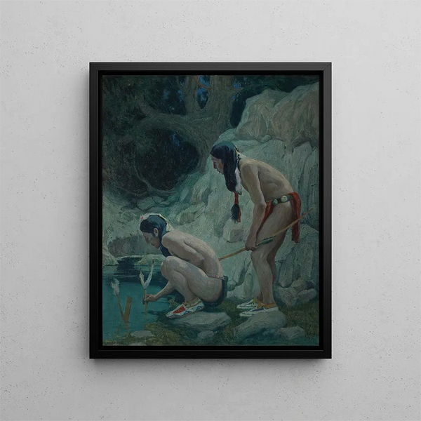 Eaux sacrées - Eanger Irving Couse — inramlat konstverk på väggen