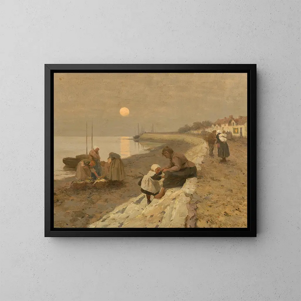 Le quai à Naples - Eanger Irving Couse — inramlat konstverk på väggen