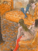 Väntan på en kund - Edgar Degas — vy av konstverket