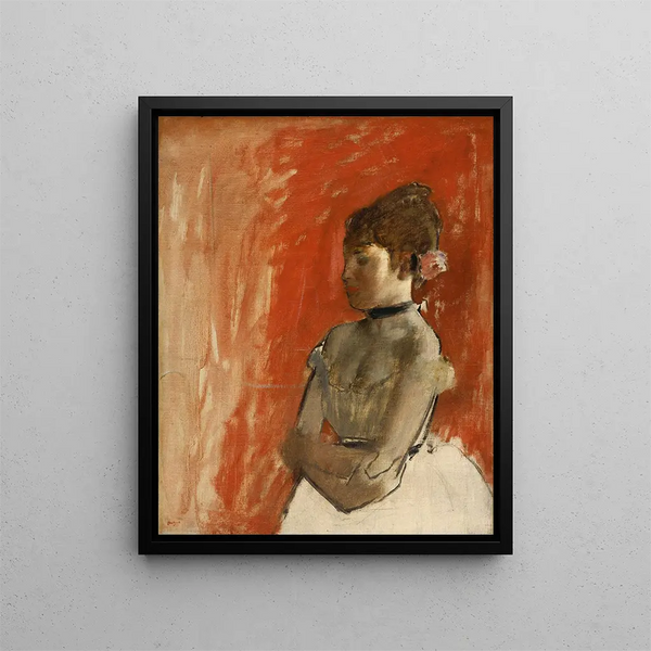 balettdansare med korslagda armar - Edgar Degas — inramlat konstverk på väggen