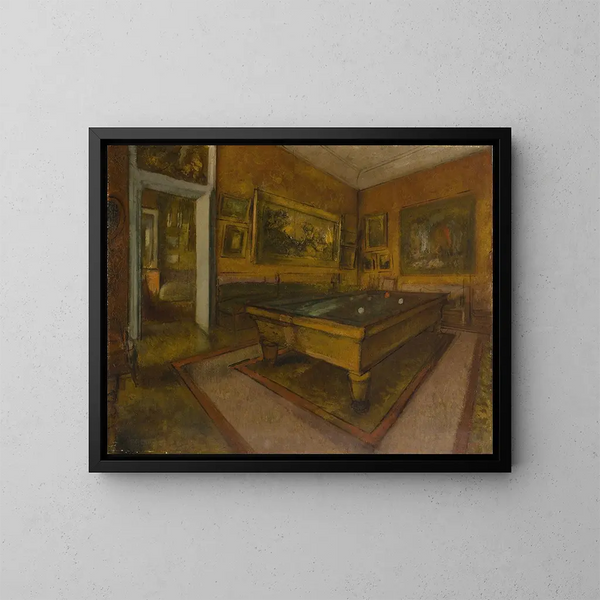 Salle de billard à MnilHubert - Edgar Degas — inramlat konstverk på väggen