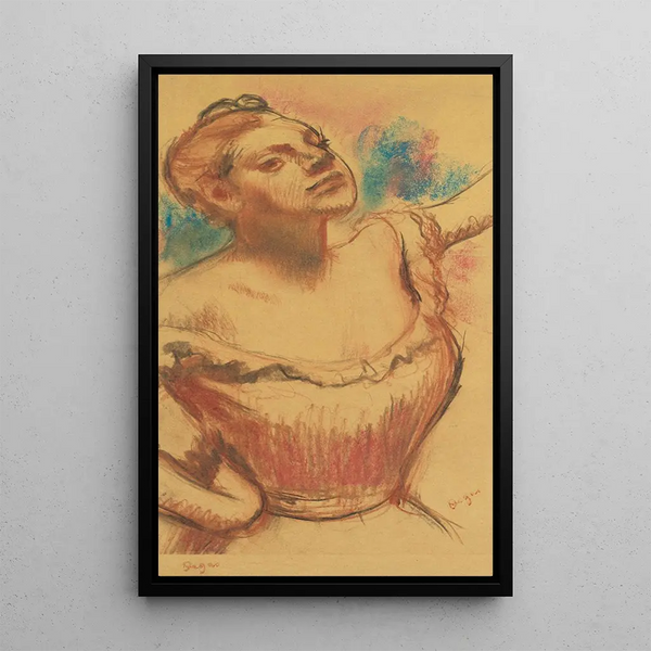 Buste de danseuse au corsage rouge - Edgar Degas — inramlat konstverk på väggen