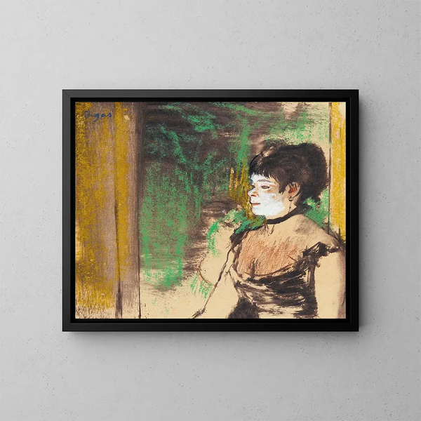 Kafé-sångerska - Edgar Degas — inramlat konstverk på väggen