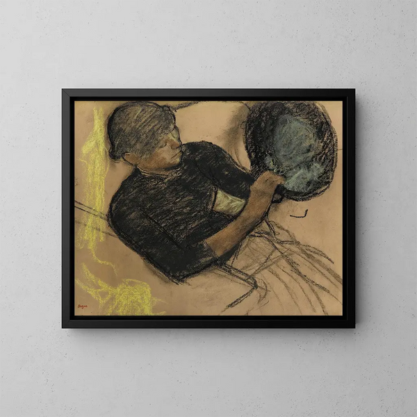 hos modisten - Edgar Degas — inramlat konstverk på väggen