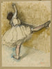 dansare som sträcker sig vid baren - Edgar Degas — vy av konstverket