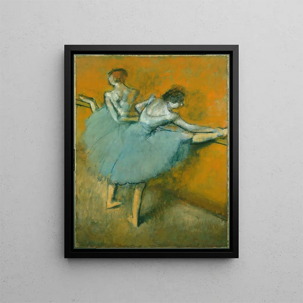 Dansare vid stången - Edgar Degas — inramlat konstverk på väggen