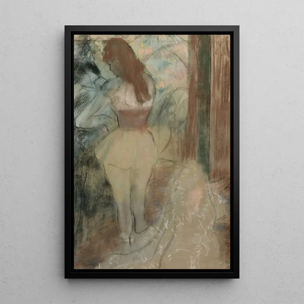 Reproduktion av målningen Danserska som klär på sig - Edgar Degas