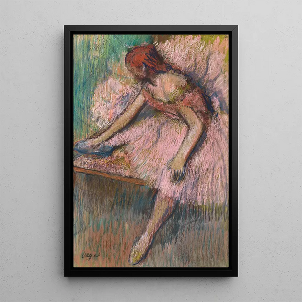 Danserska rosa - Edgar Degas — inramlat konstverk på väggen
