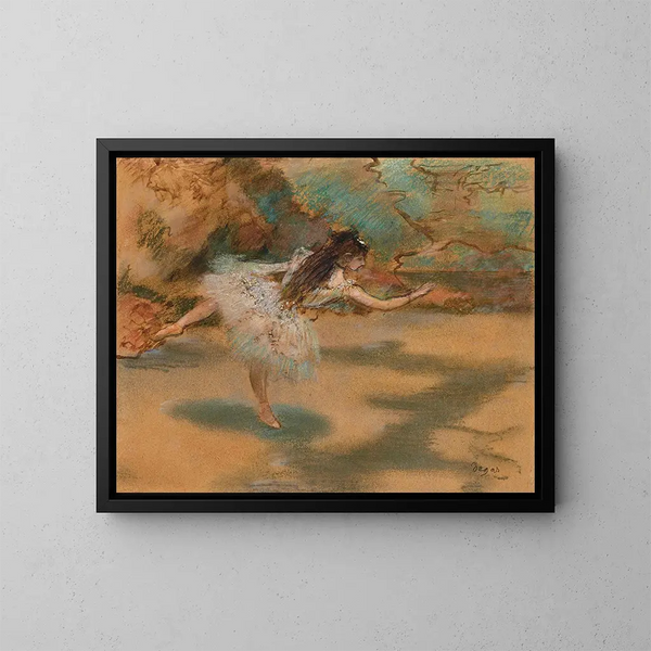 Danserska på tåspets - Edgar Degas — inramlat konstverk på väggen