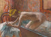 kvinna som går ut ur badet - Edgar Degas — vy av konstverket