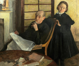 Henri Degas och hans systerdotter Lucie Degas, konstnärens farbror och kusin - Edgar Degas — vy av konstverket