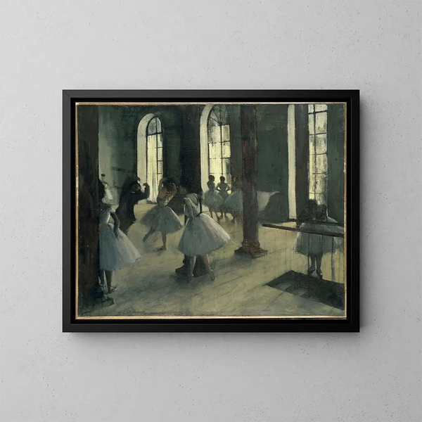La Répétition au foyer de la danse - Edgar Degas — inramlat konstverk på väggen