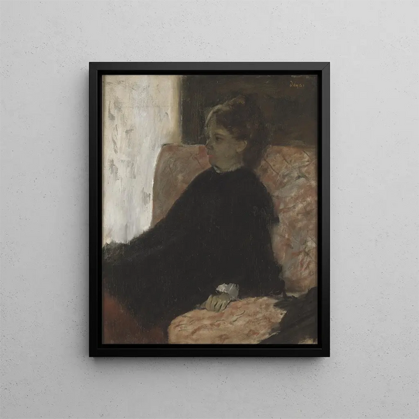 Dame i svart - Edgar Degas — inramlat konstverk på väggen