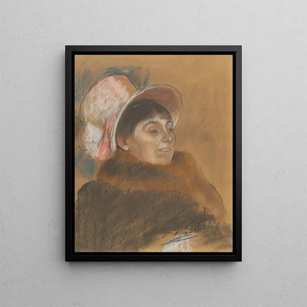 Madame Dietz-Monnin - Edgar Degas — inramlat konstverk på väggen