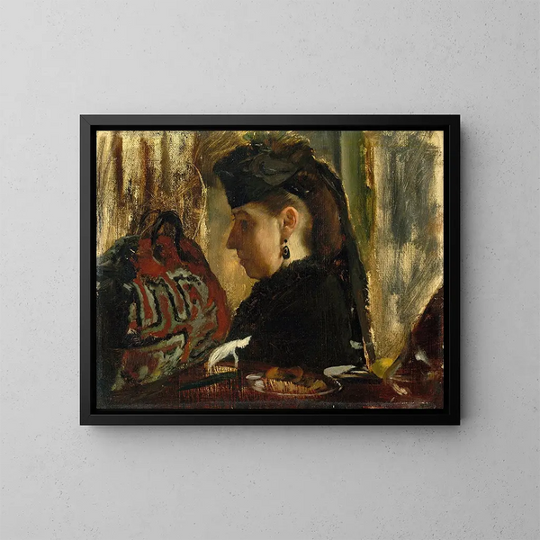 Marie Dihau 1843-1935 - Edgar Degas — inramlat konstverk på väggen