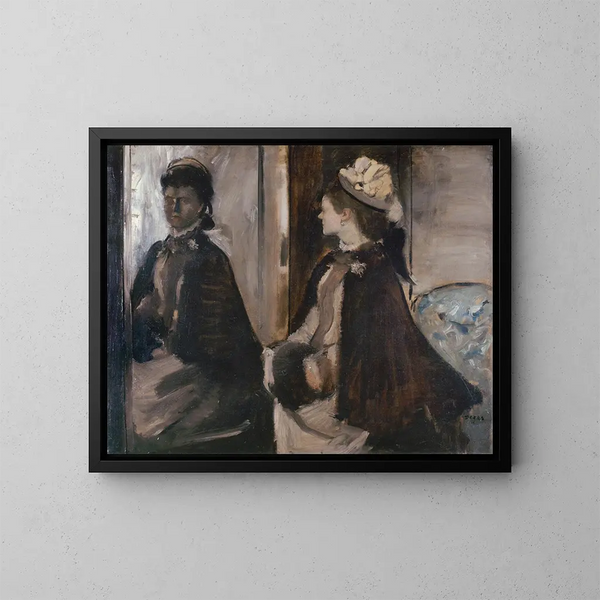 Madame Jeantaud dans le miroir - Edgar Degas — inramlat konstverk på väggen