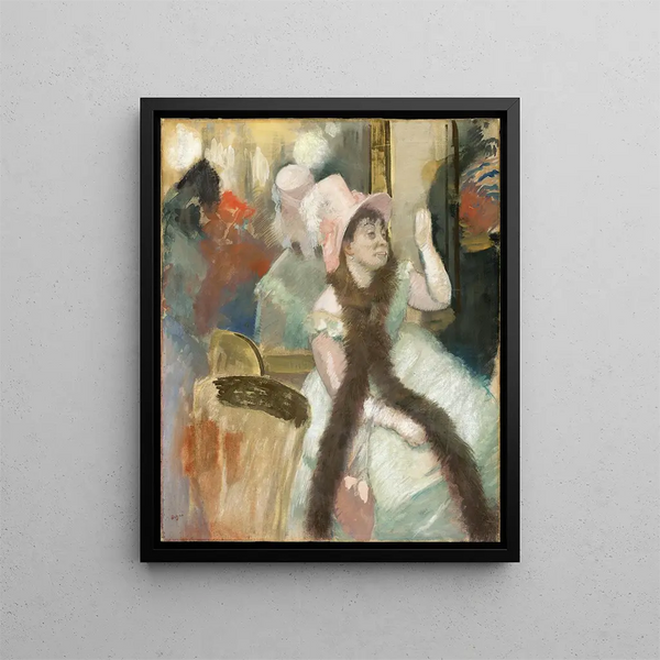 porträtt efter en maskeradbal porträtt av Madame Dietz-Monnin - Edgar Degas — inramlat konstverk på väggen