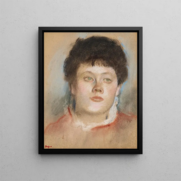 Porträtt av kvinna - Edgar Degas — inramlat konstverk på väggen