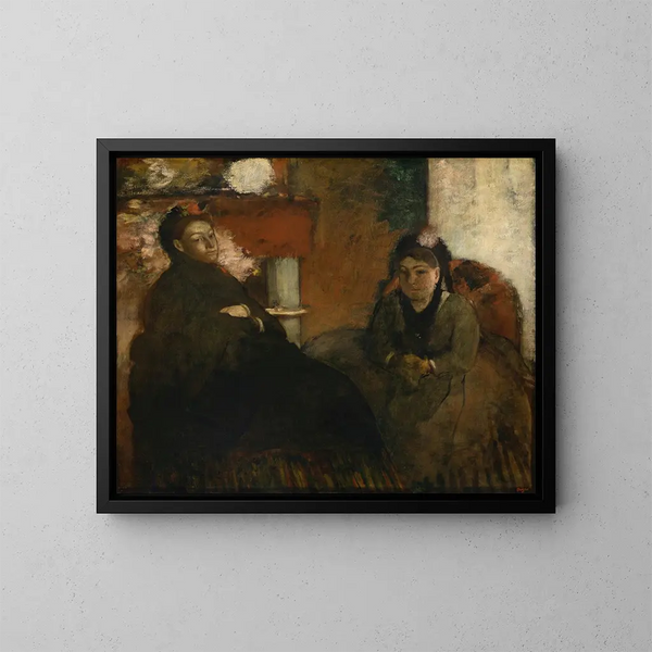 porträtt av Mme Lisle och Mme Loubens - Edgar Degas — inramlat konstverk på väggen
