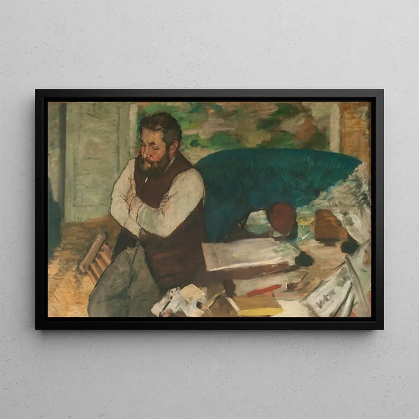 Porträtt av Diego Martelli - Edgar Degas — inramlat konstverk på väggen