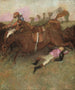 Scen de steeple - chase: Le jockey tombé - Edgar Degas — vy av konstverket