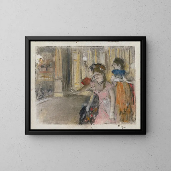 Sångare på scenen - Edgar Degas — inramlat konstverk på väggen