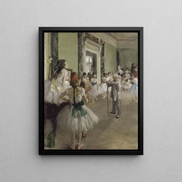 La classe de ballet - Edgar Degas — inramlat konstverk på väggen