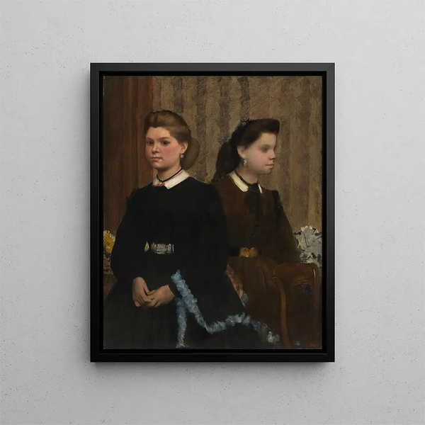 Les sœurs Bellelli Giovanna et Giuliana Bellelli - Edgar Degas — inramlat konstverk på väggen