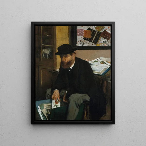 Le collectionneur d'estampes - Edgar Degas — inramlat konstverk på väggen