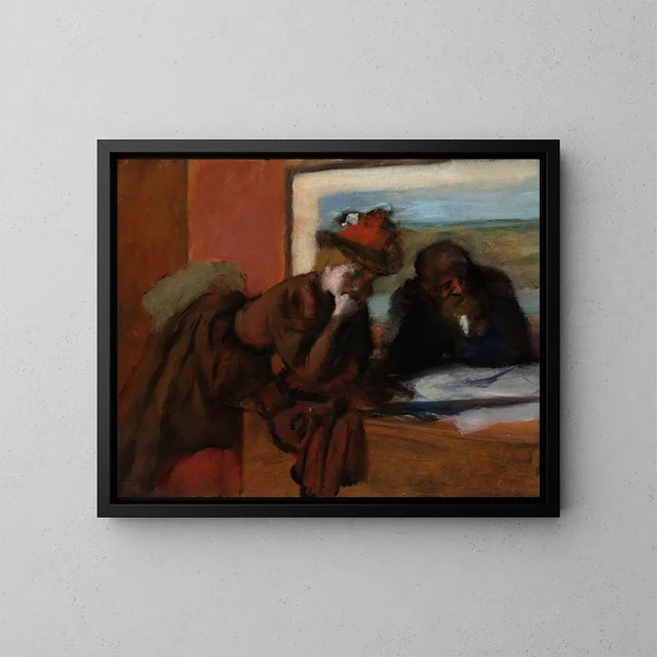 La Conversation - Edgar Degas — inramlat konstverk på väggen