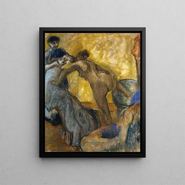 La tasse de chocolat chaud - Edgar Degas — inramlat konstverk på väggen