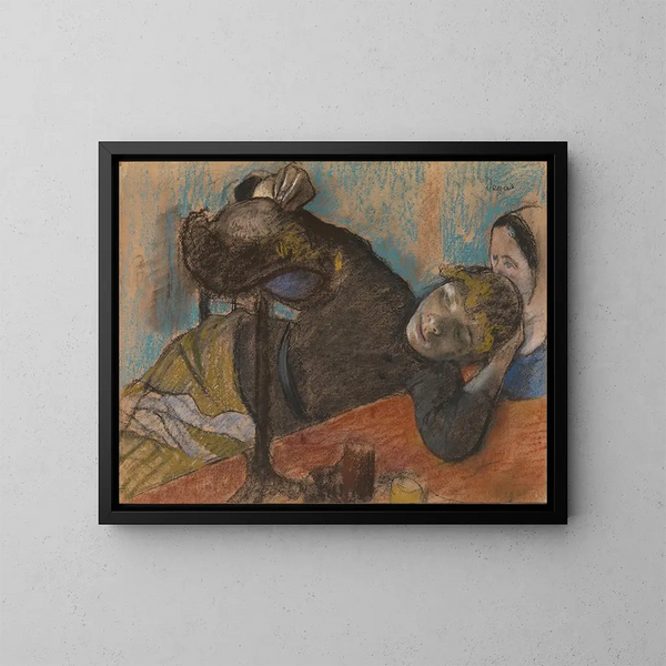 La modiste - Edgar Degas — inramlat konstverk på väggen