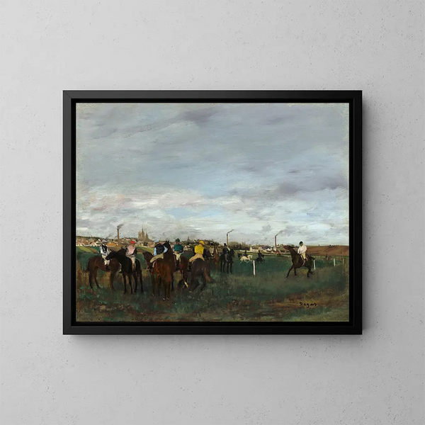 Les Courses - Edgar Degas — inramlat konstverk på väggen