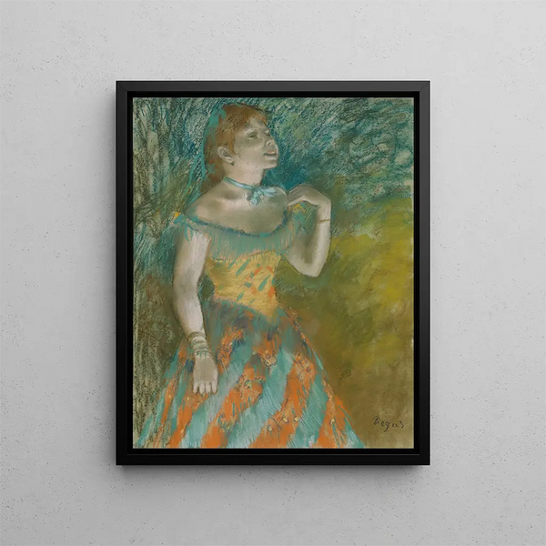 Le chanteur en vert - Edgar Degas — inramlat konstverk på väggen