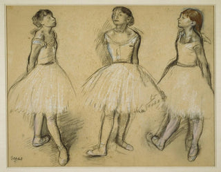 Tre studier av en dansare i fjärde position - Edgar Degas — vy av konstverket