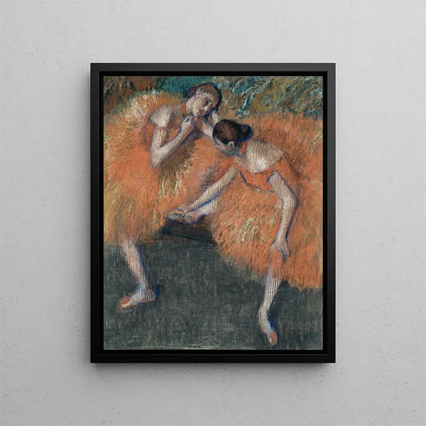 Två dansare - Edgar Degas — inramlat konstverk på väggen