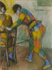 Två Arlequiner - Edgar Degas — vy av konstverket
